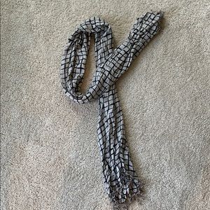 Gray and black summer scarf